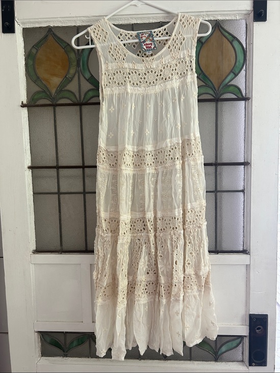 Johnny Was Dresses & Skirts - Johnny Was Ivory eyelet Tiered Maxi Dress